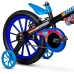 Bicicleta infantil Nathor Aro 16 Tech boys aro 16 freios v-brakes cor preto/azul/azul-celeste com rodas de treinamento